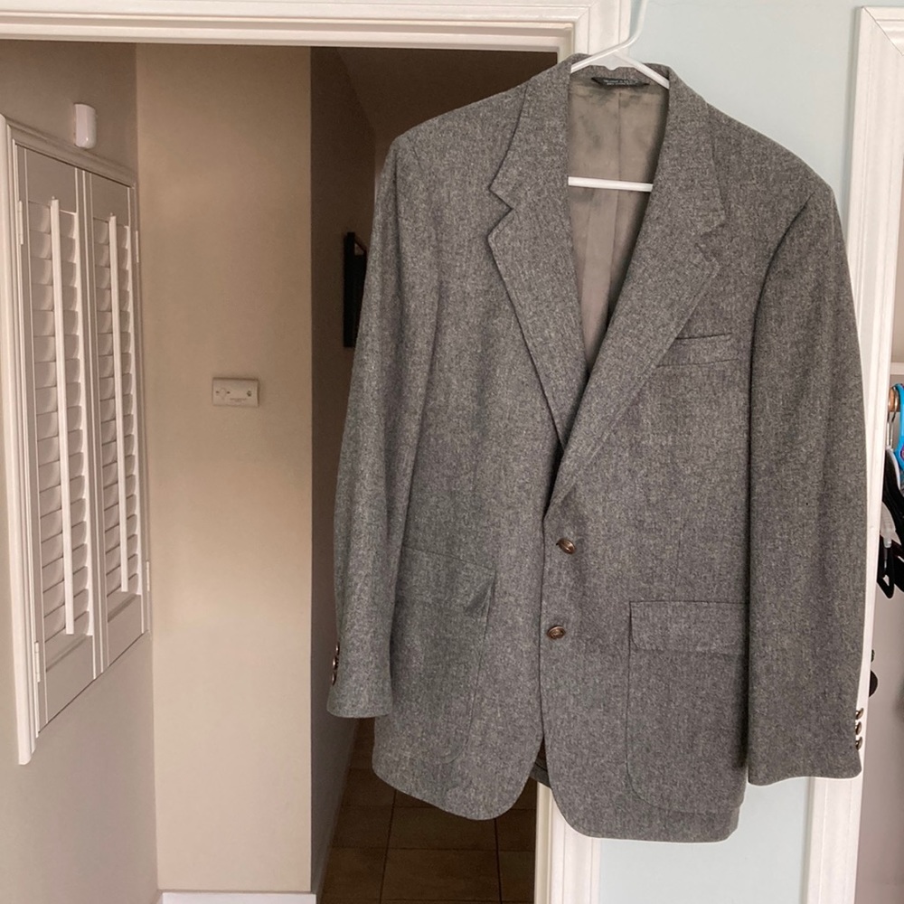 Grey 100% Wool Sports Coat
